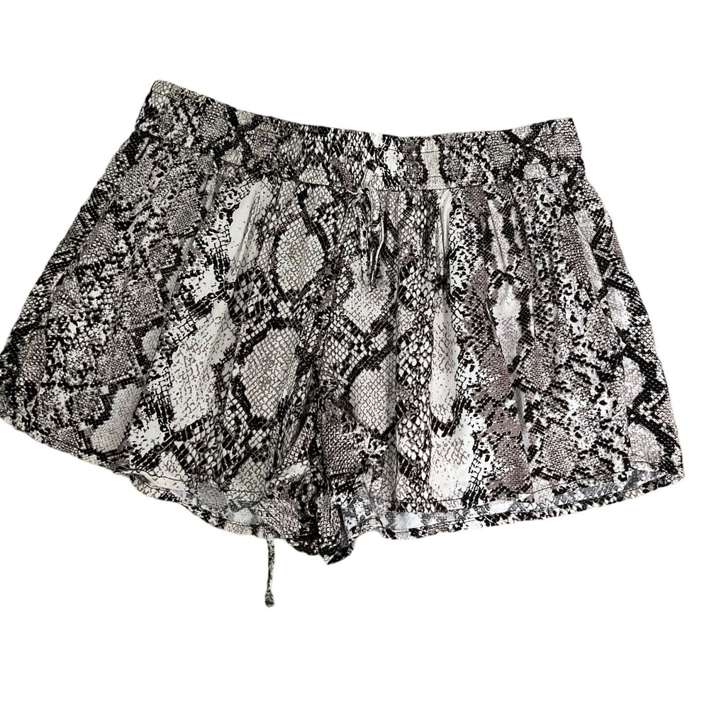 Express Multicolor Animal Print Drawstring Shorts Women's Size Large | 19-7